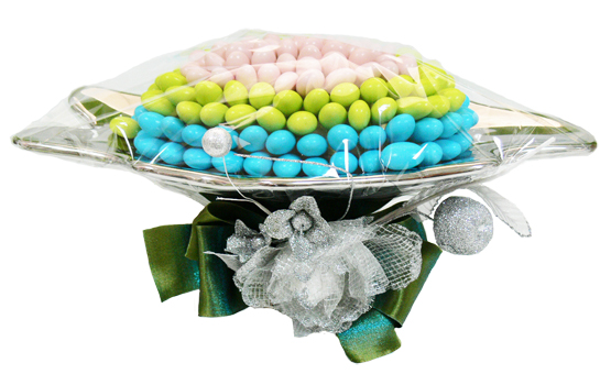 Sweets Indulgence Platter.
A Modern Silver Stand with 1.8Kg French Chocolate Dragee
